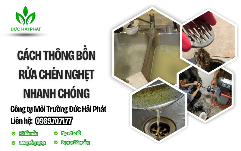 Cách thông bồn rửa chén nghẹt nhanh chóng