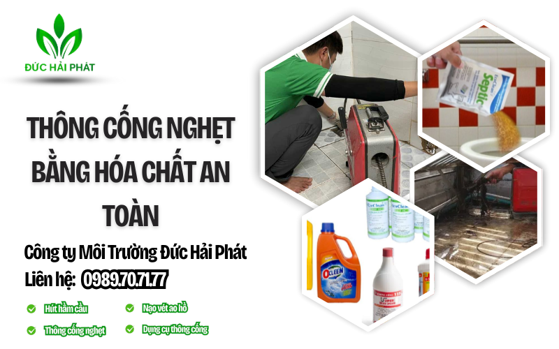 Thông cống nghẹt bằng hóa chất an toàn